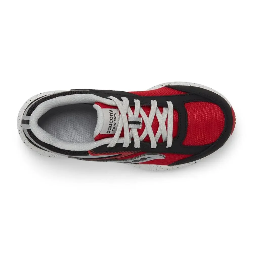 SAUCONY UNISEX COHESION KDZ SNEAKERS (LITTLE KID/BIG KID) BLACK/RED 4.5 MEDIUM